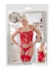 Guepiere Slip e Calze Rosso Pizzo 