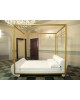 Letto Baldacchino Hugme Bianco Pelle
