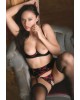 Suspender Set Aperto Nero Rosso 