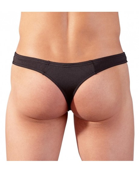Tanga Aperto con Effetto Special Nero Elasticizzato 