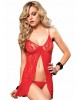Babydoll e Perizoma Rosso Pizzo 