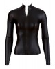 Top manica lunga con zip Nero Elasticizzato 