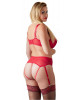 Curvy - Set Reggiseno e Reggicalze Rosso 