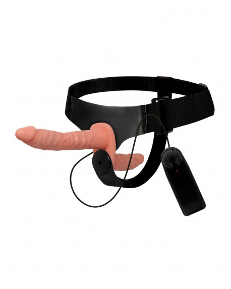 HARNESS ATTRACTION - HARRIS STRAP ON DOPPIO VIBRANTE Carne