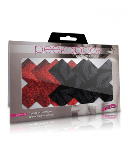 PEEKABOOS COPRI-CAPEZZOLI PREMIUM Nero Rosso 